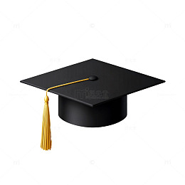 黑色学士帽毕业元素矢量图案