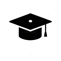 黑色学士帽图标设计素材