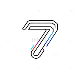 时尚数字7图案设计元素