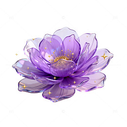 梦幻紫莲花艺术插画
