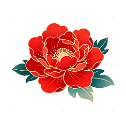 传统风格红花图案装饰素材