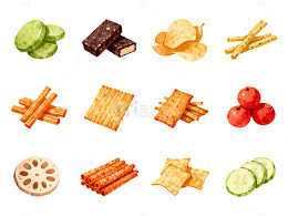 美味零食插画设计素材