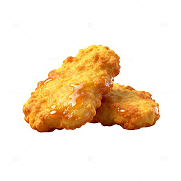 金黄炸鸡块美食插画图片