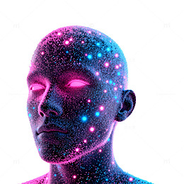 未来科技人像像素点艺术