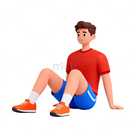 卡通运动少年3D模型素材