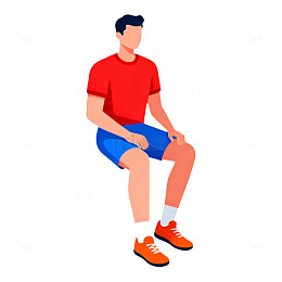 简约插画男子休闲装扮矢量图