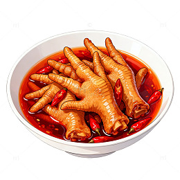 川味辣鸡爪美食插画