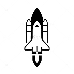 黑白简笔画航天器图案