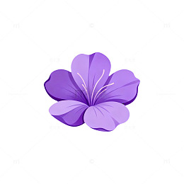 紫色卡通花朵插画素材