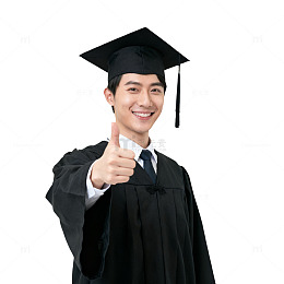 毕业季青春男士学士服照