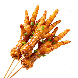 烤鸡爪美食小吃小吃摊