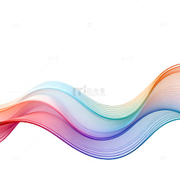 彩虹波浪线条抽象背景设计