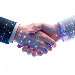 科技感握手合作图像