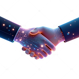 科技风握手合作图片