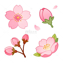卡通樱花插画装饰素材