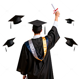 毕业典礼学士服举证书图像