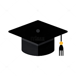 黑色学士帽毕业季图标设计素材