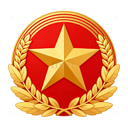 金色五星麦穗徽章标志