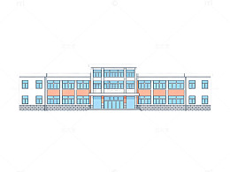 简约学校建筑剖面图