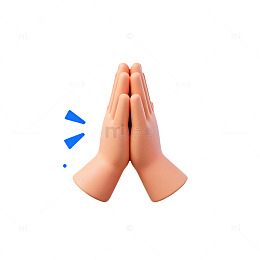 简约双手祈祷设计元素
