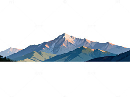 山水插画山峰风光图