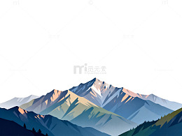 多彩山脉插画矢量设计素材