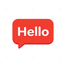 红色对话框Hello图标
