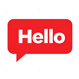 红色对话框Hello简洁标识