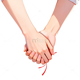 牵手爱情插画素材