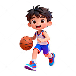 卡通篮球少年运动形象设计素材