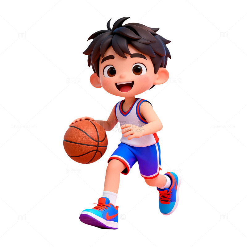 卡通篮球少年运动形象设计素材