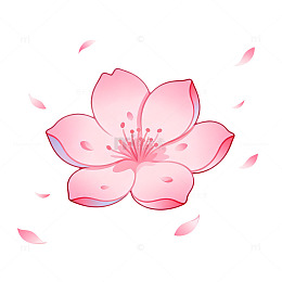 粉色樱花矢量插画设计素材
