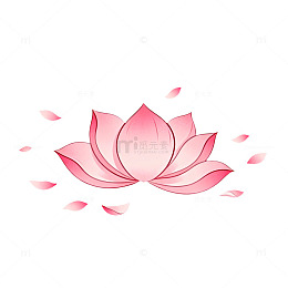 粉色莲花卡通插画