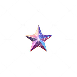 梦幻星空五角星装饰图案