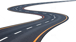 蜿蜒公路透视图