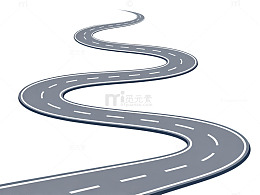 蜿蜒公路矢量插画