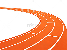 橙红色跑道曲线设计素材