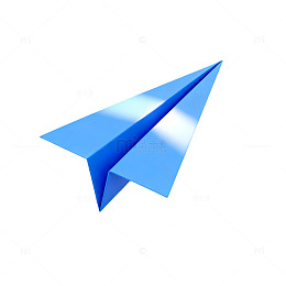 蓝色纸飞机3D模型