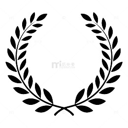 黑色橄榄枝花环图案