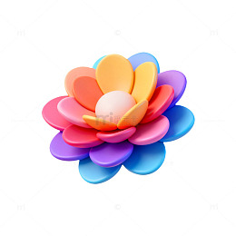多彩立体花朵艺术设计素材