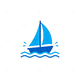 海洋风帆船图标设计元素