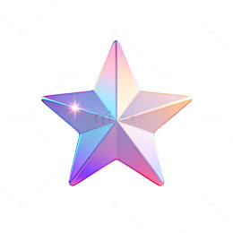 彩虹星立体装饰图案
