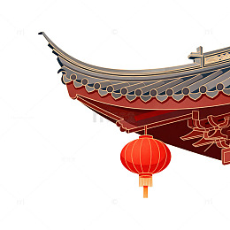 传统中国风建筑红灯笼图案