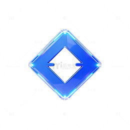 蓝色科技感箭头指示图标