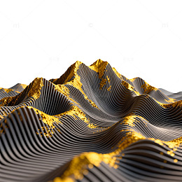 金黑波纹山丘现代艺术装饰素材