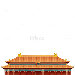 中国传统建筑宫殿插画
