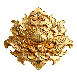 金色花纹浮雕装饰图案
