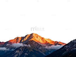 夕阳映雪山风光片