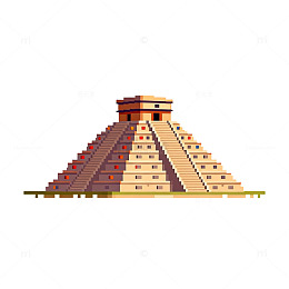 像素风格古代金字塔插画