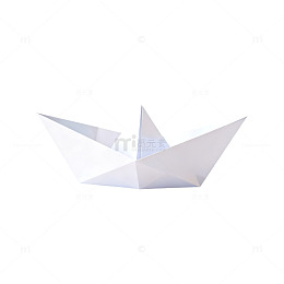 折纸艺术白色纸船创意素材